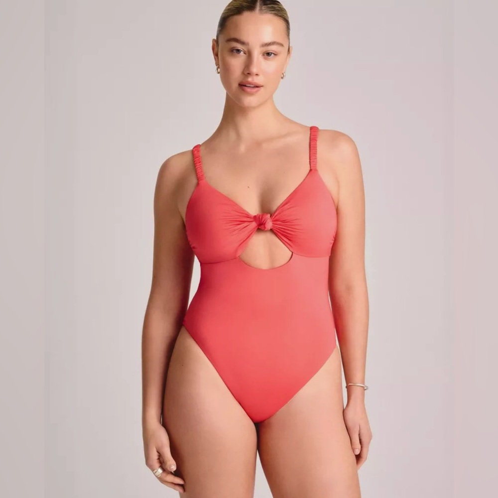 Vitamin A - Women’s Knot Front Keyhole Full Coverage One Piece Swimsuit